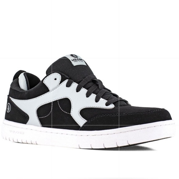 VOLCOM COMPOSITE TOE WEDGE SOLE METAL FREE WORK SHOE BLACK & WHITE VM30610 - Picture 3 of 7